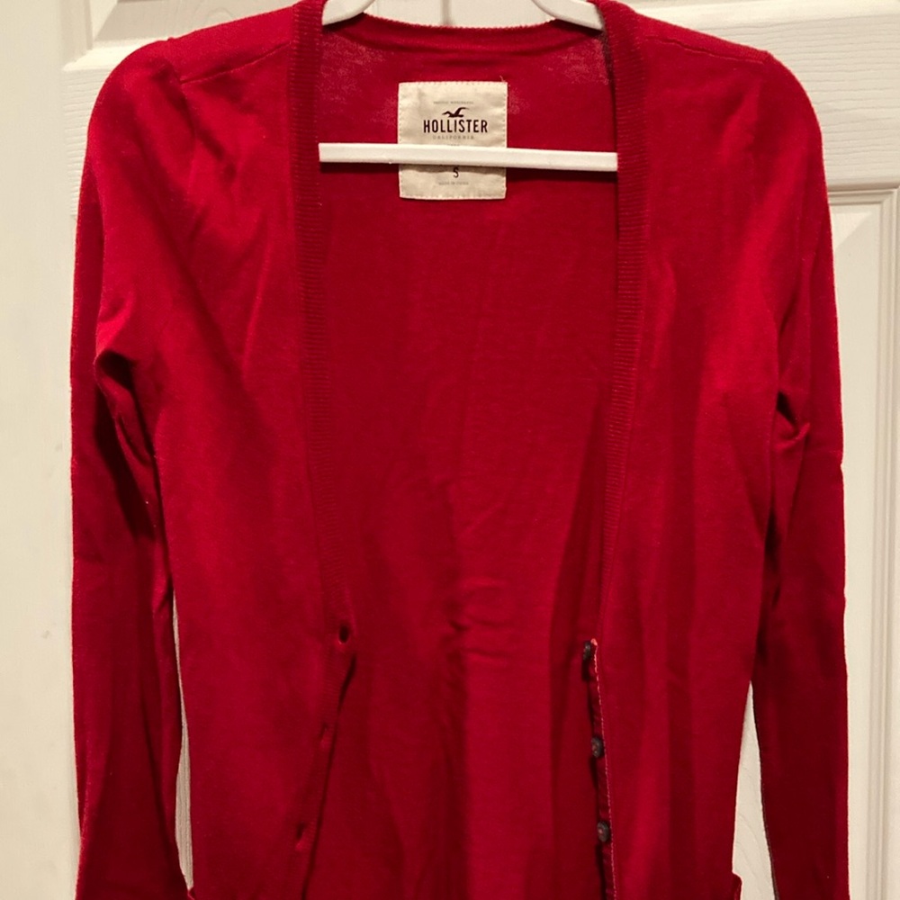 Hollister Vibrant Red Cardigan